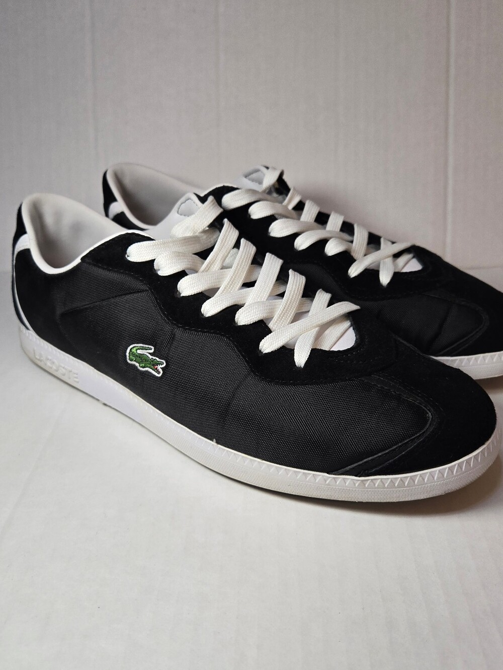 Lacoste Black and White Low-Top Men's Sneakers-Fresher Mix 312 Nylon/Leather